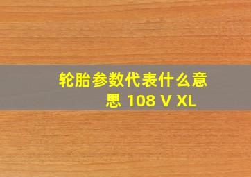 轮胎参数代表什么意思 108 V XL